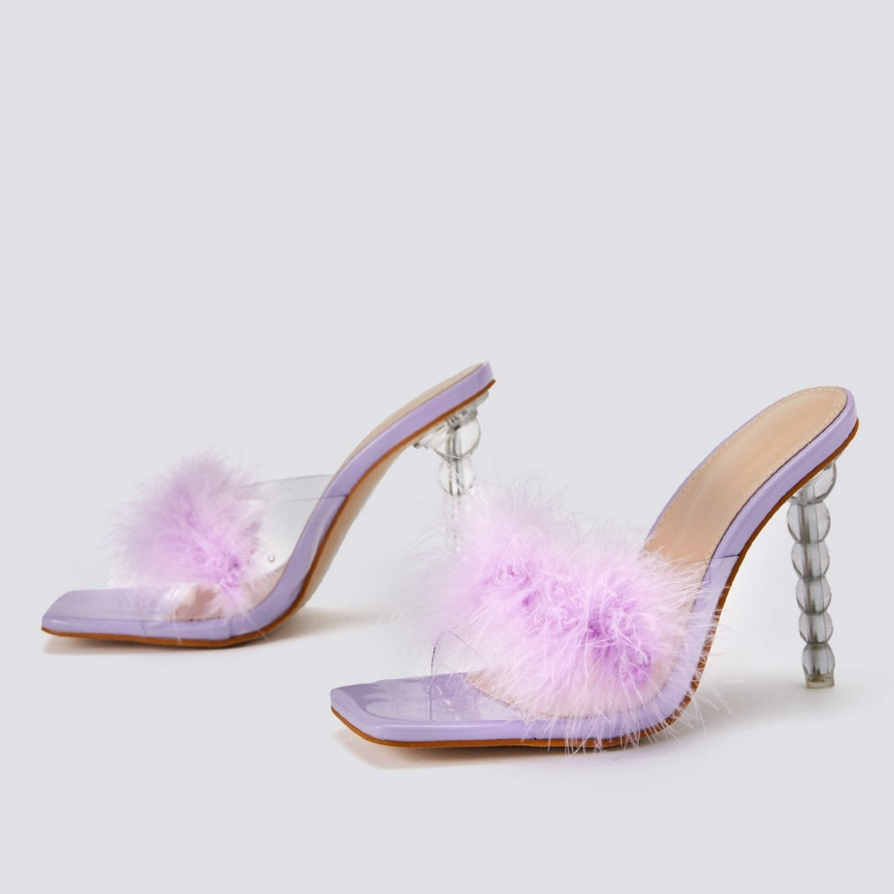 Fluffy Decor Heel Sandals Newgew